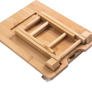 Bamboo Tablet <b>Stand</b> Adjustable Desktop Holder Natural Wood Color - Product Image 5