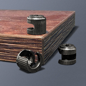 Rueda excéntrica con cubierta de 12 mm, negra, de acero laminado en frío, para ensamblaje de muebles y gabinetes. - Product Image 2