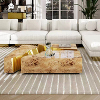 Table basse italienne moderne en acier inoxydable, durable et écologique, centre de table de luxe pour salon, mobilier de villa