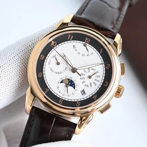 Reloj Mecánico de Vestir de Lujo para Hombre, Multifunción, con Calendario Perpetuo, Fase Lunar, Correa de Cuero, Movimiento Ultrafino - Product Image 5