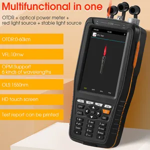 Optical Fiber Ranger Fiber Optic Cable Obstacle Detector 1550nm Fiber Breakpoint Tester Power Meter Handheld OTDR 60km Black