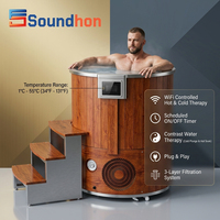 Bain de glace tout-en-un, bain froid, thérapie chaud-froid, 1-55°C, WiFi, filtre à ozone, Plug & Play, baril de bain de glace en acier inoxydable