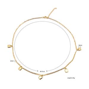 Collar de joyería de acero inoxidable simple que no <span class=keywords><strong>se</strong></span> deslustra, colgante de candado pequeño chapado en oro de 18 quilates, collar de estrangulamiento - Product Image 5