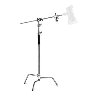 FANTAI recién llegado Heavy Duty Studio Photography C Stand con empuñadura de brazo y 2 cabezales de agarre Flding Legs Acero inoxidable C-Stand Soft