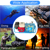 TUDIVING OEM 4kw 4 silinder 100LPM 4500Psi tekanan tinggi penggerak bensin Manual Stop Scuba kompresor udara untuk Snorkeling