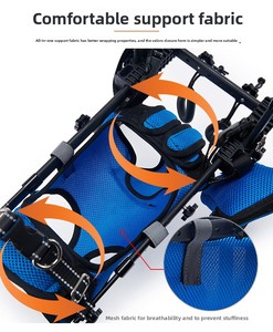 Chariot pour pattes arrière de <span class=keywords><strong>chien</strong></span> réglable sur mesure, fauteuil roulant pour <span class=keywords><strong>chien</strong></span> en aluminium antirouille pour chiens moyens paralysés ou blessés - Product Image 5