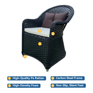 Ensemble de chaises longues d'extérieur pour restaurant, tables et chaises de salle à manger en rotin de haute qualité, ensemble de chaises de loisirs pour <span class=keywords><strong>jardin</strong></span> - Product Image 3