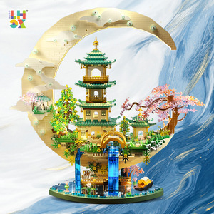 Micro blocs de construction miniatures Guanghan <span class=keywords><strong>Moon</strong></span> <span class=keywords><strong>Palace</strong></span> avec lumières LED, modèle d'architecture à assembler soi-même, cadeau pour le Festival de la Mi-Automne - Product Image 2
