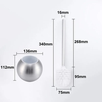 Vente chaude Bol Forme Acier Inoxydable Finition Brossée Salle De Bains Brosse De Nettoyage Toilette Porte-Brosse