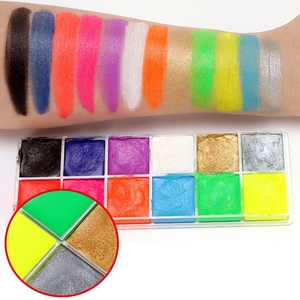 Paleta de pintura corporal de 12 colores, kit de pintura facial brillante con estuche para suministros de maquillaje de escenario - Product Image 5