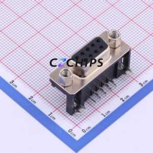 KH-DR9S-F8.1-1 D-Sub/VGA Connector Bent Lead Through Hole Connector Standard D-Sub Female 9P Right Angle Insert - Product Image 1