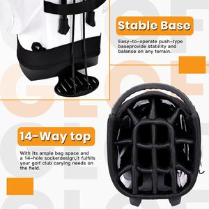 Sacs <span class=keywords><strong>de</strong></span> <span class=keywords><strong>golf</strong></span> personnalisés Source Ultra Lite Séparateurs 14 voies en cuir PU imperméables Sacs <span class=keywords><strong>de</strong></span> <span class=keywords><strong>chariot</strong></span>/support avec logo OEM Construction en polyester durable - Product Image 2