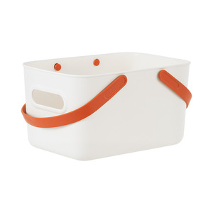 <b>Plastic</b> Desktop Storage Box Rectangle With Handle For Bathroom Kitchen Organization - Product Image 1