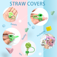 Décorations de pailles personnalisées, capuchons anti-poussière, couvre-pailles en silicone, embouts de pailles en PVC à thème anime, populaires et personnalisables
