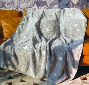 100% Polyester Print Star Mantas Luminoso Super Soft Magic <strong>Plush</strong> Throw Glow in the Dark Flannel Shine <strong>Blankets</strong> - Product Image 3