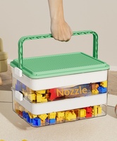 D5888 Petite boîte de rangement pour Lego, design moderne, compartiment de rangement pour blocs de construction, pour l'organisation des jouets des enfants