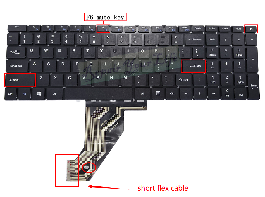 Câble flex court/F6 Mute control