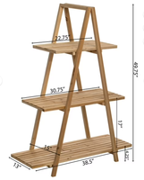 Support à plantes en bois à trois niveaux, étagère triangulaire pour plantes, présentoir multi-niveaux pour pots de fleurs, pour balcon intérieur, jardin