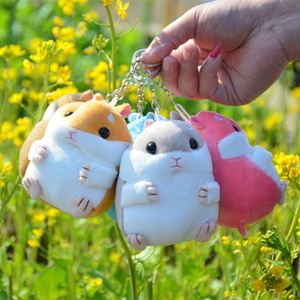 Dessin animé mignon petit Hamster poupée peluche jouets <span class=keywords><strong>Hamste</strong></span> peluche porte-clés jouets graisse souris pendentif hamster porte-clés sac à main charme - Product Image 1