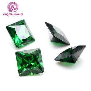 Beste Qualität Künstlicher Zirkon Spezielle grüne Farbe 2*2mm bis 12*12mm quadratisch geschnitten Lose synthetische Edelsteine Cz Stein Zirkonia - Product Image 1