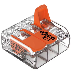 222-413 חוט מהיר מחבר חוט בלוק חשמל 3-מוט פלסטיק מסוף 3 יישום כוח סיכה - Product Image 5