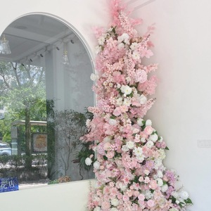 Arche de fleurs artificielles roses pour mariage, décoration extérieure et intérieure, pivoines en soie PVC pour mur - Product Image 1