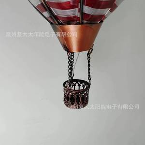 Solar Hot Air Balloon Lantern American Flag Design LED Outdoor <b>Decorative</b> Light Hanging Garden Decoration - Product Image 5