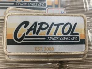 Parches bordados sublimados con estampado de sarga de gran venta FabricBacking para etiquetas de sombreros y ropa - Product Image 2