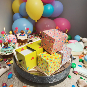 可折叠可回收磁性闭合跳跃弹跳五彩纸屑照片立方体惊喜爆炸弹跳立方体文件夹生日 - Product Image 4