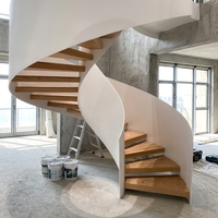 Escaliers rotatifs commerciaux personnalisés, escaliers en spirale en acier antidérapants pour l'intérieur, escaliers en arc métalliques pour appartement et villa