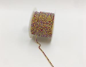 Accessoires DIY en gros pour bijoux, chaussures, nail art - Strass à dos plat à motif chaîne griffe SS6 en métal durable - Product Image 5