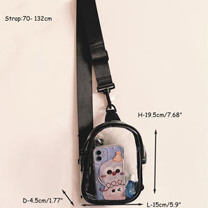 Verano invierno otoño estadio aprobado claro bolsas de mensajero personalizado impermeable PVC Unisex hombro pecho bolsa cremallera transparente - Product Image 6