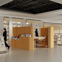 Cloison pliante en papier kraft avec étagère de présentation de produits, cloison pliante en nid d'abeille, séparateur de pièce portable pour exposition d'échantillons