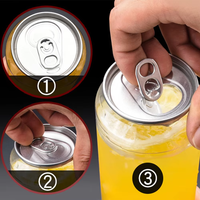 Boîte de boisson en plastique transparente de qualité alimentaire PET de 250 ml, 330 ml, 500 ml, avec couvercle en aluminium facile à ouvrir, anneau de traction pour boissons énergisantes, café, soda