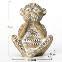 Figurine de singe en résine, décoration artistique africaine de Style indien, sculptée à la main, Sculpture de Table, cadeau artisanal