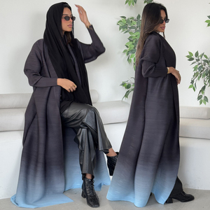 High Quality Islamic Muslim Pleated <strong>Abaya</strong> Modest Dubai Ombre Print <strong>Abaya</strong> for Women - Product Image 1