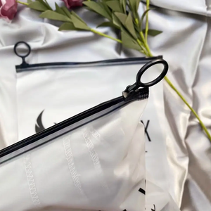 Wholesale Custom Logo Frosted Zipper <b>Bag</b> T-shirt Sock Packaging Plastic <b>Garment</b> <b>Bag</b> Ziplock <b>Bags</b> with Black Ring - Product Image 4