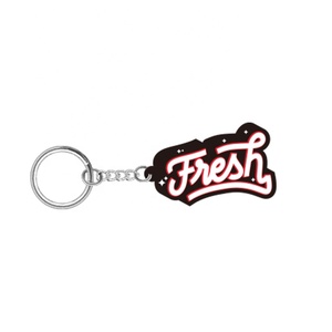 Precio de fábrica carta llavero PVC personalizado mini divertido PVC goma plana llavero 2d logo suave PVC llavero - Product Image 5