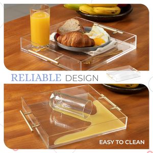 12x16 Acrylic phục vụ khay với tràn bằng chứng thiết kế Matt kết thúc cho Ottoman Bàn cà phê Countertop hiển thị với xử lý - Product Image 6