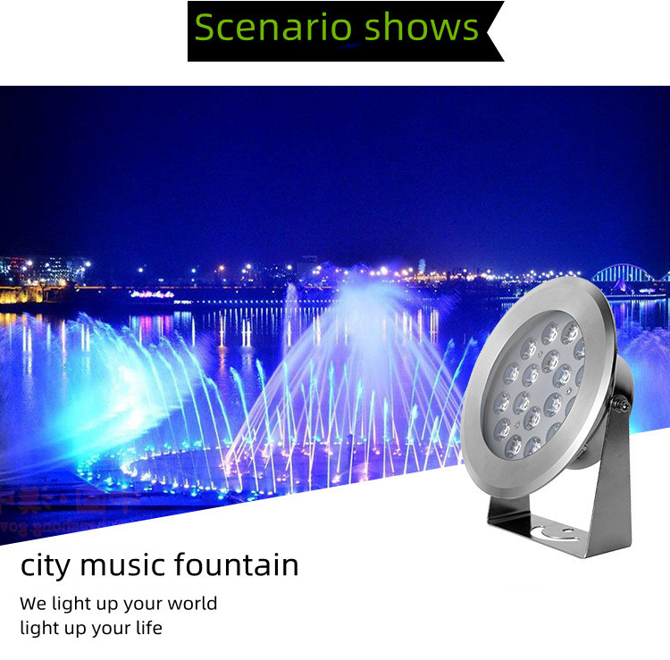 IP68 Swimming Pool Lights 6W Underwater Lamp Stainless Steel Fountain Floodlight
