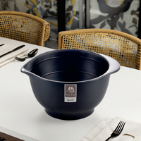 Bol à soupe noir en mélamine réutilisable avec poignées, design créatif, hôtel, restaurant