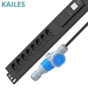 KAILES(KLS) K33 Seri 16A PDU Satu Fasa Terukur 8 Soket Brasil Dapat Ditukar Saat Beroperasi Pengukur Energi AV Penggunaan Industri 200-240VAC - Product Image 6