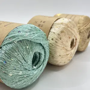 heißer verkauf pailletten-bling-strickperlen-garn für maschinelles weben diy handstrickerei