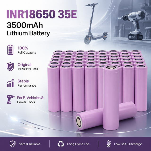 Samsung 18650 3500mAh 3.7V High-Power 500-Cycle -20C to 60C INR 35E Lithium-Ion Battery for Electric Tools