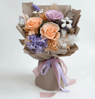 Cadeau pour la fête des mères, bouquet de fleurs de carnation rose préservées au toucher réel, couleur douce au choix