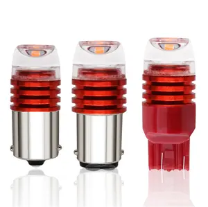 자동차 테일 브레이크 라이트 자동 턴 신호 램프 전구를 위한 빨간 1157 BAY15D P21/5W 스트로브 번쩍이는 LED 영사기 전구