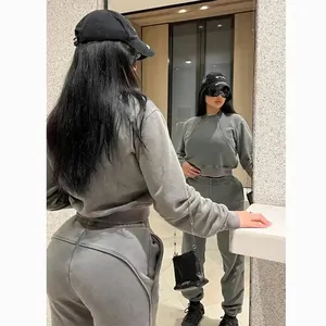 Fall 2023 Women Clothes Oversized Hoodie Training&Jogging Wear Ladies 2Piece Women Outfit Track Suit Set