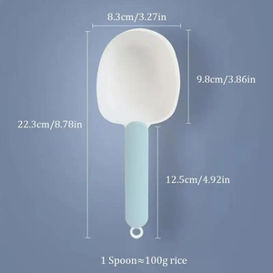 Multifunctional Rice Measuring Scoop Household <b>Plastic</b> <b>Kitchen</b> Tool with Sealing Clip for Pet Dog Food Feeding - Product Image 4
