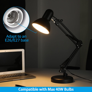 Kim loại cổ điển Shades bàn đèn E27 LED Bulb đơn giản Thiết kế nghiên cứu đèn văn phòng cho phòng đọc sách AC Power trực tiếp - Product Image 6