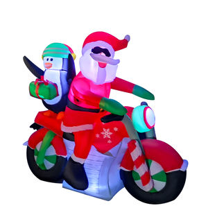 सांता क्लॉस सवारी मोटरसाइकिल inflatable क्रिसमस आउटडोर और इनडोर क्रिसमस यार्ड सजावट - Product Image 5